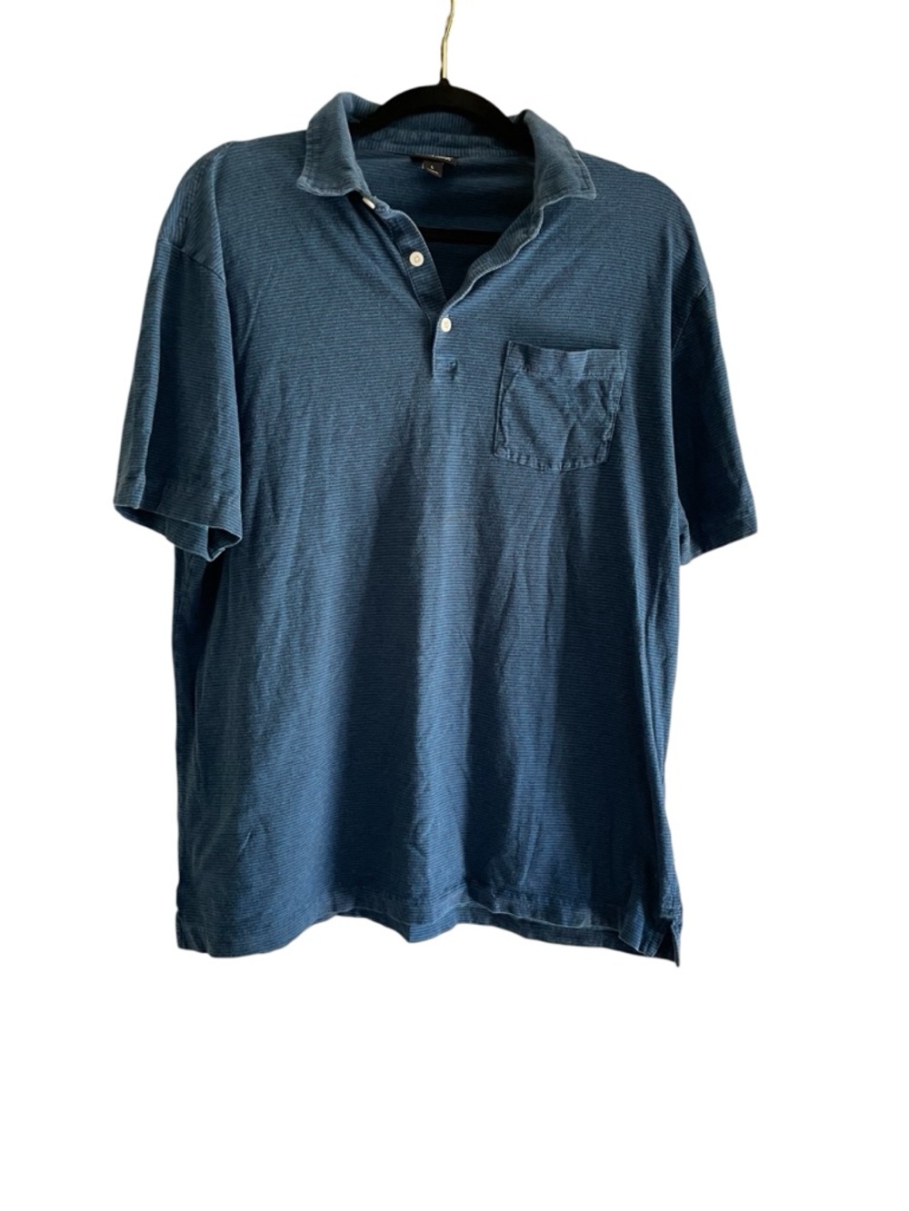 Patagonia Organic Cotton Polo Shirt Men’s Large Blue Stripe Pocket Polo